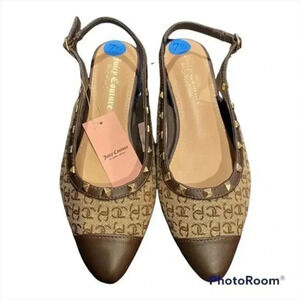 JUICEY COUTURE Poetry Logo Sling Back Studded Sandal